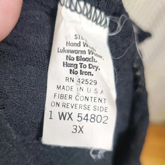 Vtg Sexy Nightgown Slip Plus 2X 3X Lingerie Dress Black Lace Long Midi Stretch - Picture 8 of 8